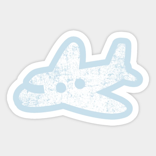 Cute Plane - Distressed Sticker by PsychicCat